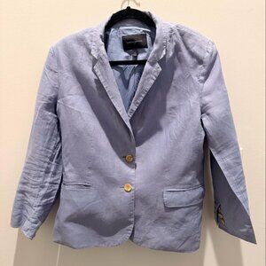 Banana Republic Women's Blue Linen 2-Button Blazer - Size 14
